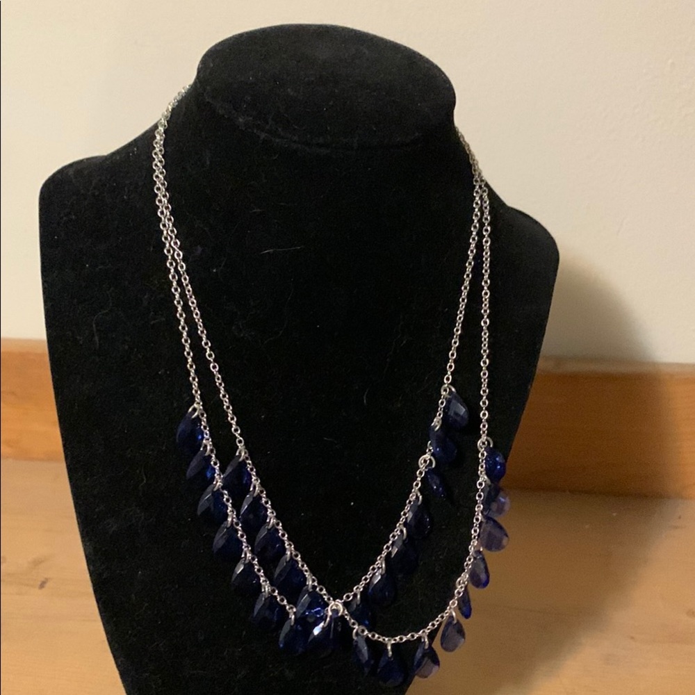 George Blue and Silver Double-Strand Necklace
